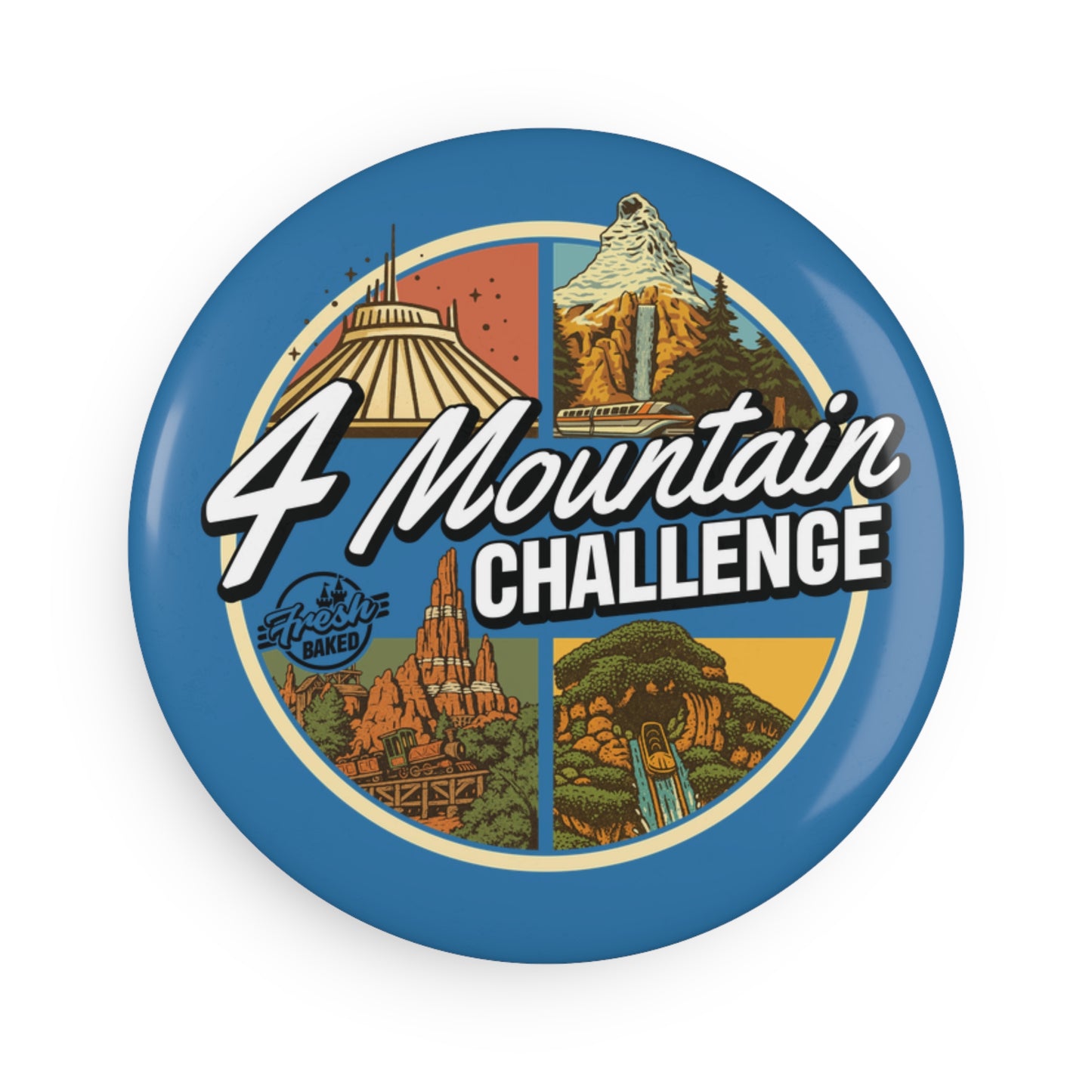 4 Mountain Challenge Button Magnets